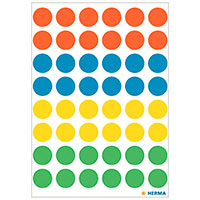 Herma Runde Etiketter - ass. farver (13mm) 240 stk