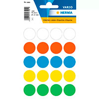 Herma Runde Etiketter - Ass. farver (19mm) 100 stk