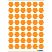 Herma Runde Etiketter - Neon Orange (13mm) 240 stk