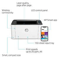HP Laser 107w Laserprinter (USB/WiFi)