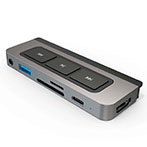Hyper Drive Media 6-i-1 USB-C Dock t/iPad Pro/Air (USB-A/HDMI/Kortlæser/USB-C/3,5mm)