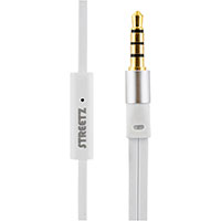 In-Ear høretelefon (Flad kabel) Hvid - Streetz