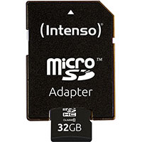 Intenso MicroSDHC 32GB m/Adapter