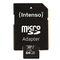 Intenso Perfomance MicroSDXC Kort 64GB m/Adapter (UHS-I) 