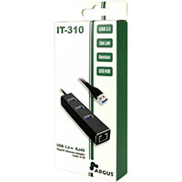 Inter-Tech USB 3.0 Hub - 4 porte (3xUSB 3.0/1xRJ-45)
