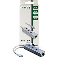 Inter-Tech USB-C Hub - 4 porte (3xUSB 3.0/1xRJ-45) Slv