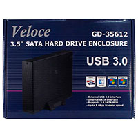 Inter-Tech Veloce GD-35612 Harddisk Kabinet 3,5tm (SATA/USB 3.0)