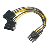 Intern PC strmkabel (Molex 4pin til PCIe 6+2pin) Akasa