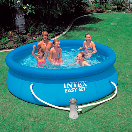 bandage Ubrugelig sennep Intex Easy Set Swimming Pool m/pumpe - 3853 liter (305x76cm)