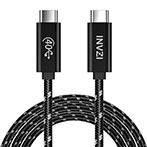 INVZI USB-C Kabel 240W/40Gbps USB4 Gen3 - 1m (USB-C/USB-C) Sort