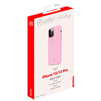 iPhone 12/12 Pro cover (Soft-touch) Pink - Celly