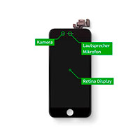 iPhone 6s Plus Reparationskit (display) Sort - Giga