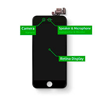 iPhone 7 Plus Reparationskit (display) Sort - Giga