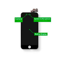 iPhone 8 Plus Reparationskit (display) Sort - Giga