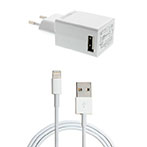 iPhone oplader - 0,8 meter kabel (Hvid)