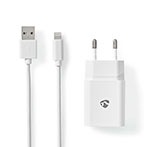 iPhone lader m/kabel - 12W (1x USB-A/Lightning) Hvid - Nedis