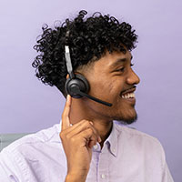 JLab Go Work Pop On-Ear Bluetooth Headset m/Mikrofon (50 timer) Sort