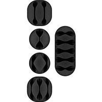 Kabelholdere - 1x1/2x2/1x3/1x5 (selvklbende) 5 stk - Sort