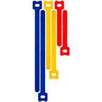 Kabelstrips (10+15+20cm) 6 stk - Blå/rød/gul
