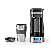 Kaffemaskine m/rejsekrus og timer (0,42 l) Nedis