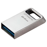 Kingston USB 3.2 Nøgle m/hank 64GB (USB-A) Sølv