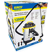 Kinzo Wet & Dry Industri Stvsuger 1200W (25 liter) Rustfri stl