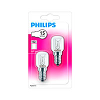 Kleskabspre E14 Klar (15W) Philips - 2-Pack