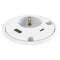 Kondator Powerdot Stikudtag (m/USB-A/USB-C) Hvid