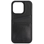 Krusell iPhone 14 Pro Cover m/kortholder (læder) Sort