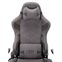 L33T Elite V4 Gaming stol (Blødt kanvas) Lysegrå