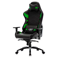 L33T Elite V4 Gaming stol (PU læder) Sort/Grøn