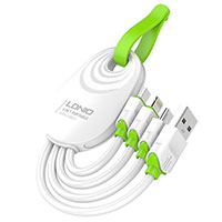 LDNIO LC95 5,8A Multikabel - 15cm (USB-A/Lightning/USB-C/MicroUSB)