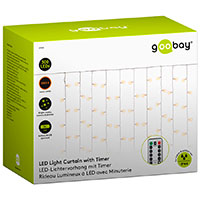 LED Gardin lyskde m/timer 300 LED (12x 2,5m) Batteri