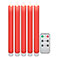 LED kronelys m/fjernb. - Batteri (240x21mm) Rd - 5-Pack
