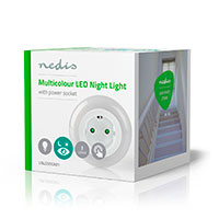 LED Natlampe/stikkontakt m/sensor (inkl. udtag) Hvid