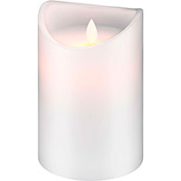 LED stearinlys m/bevgelig flamme (10x15cm) Hvid - Goobay