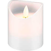 LED stearinlys m/bevægelig flamme (7,5x10cm) Hvid - Goobay