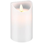 LED stearinlys m/bevægelig flamme (7,5x12,5cm) Hvid - Goobay