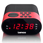 Lenco CR-07 Clockradio Vækkeur m/FM Radio (Dual Alarm) Pink