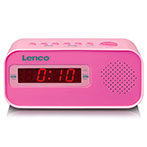 Lenco CR-205 Børne Clockradio Vækkeur (Dual Alarm) Pink