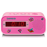 Lenco CR-205 Brne Clockradio Vkkeur (Dual Alarm) Pink