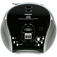 Lenco SCD-24 Boombox (FM/CD) Sort/Slv