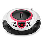 Lenco SCD-38 Boombox (CD/FM/MP3/WMA/USB/AUX) Pink