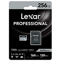Lexar C10 microSDXC Kort 256GB A2 V30 (UHS-I) m/Adapter