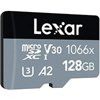 Lexar C10 microSDXC Kort 128GB A2 V30 (UHS-I) m/Adapter