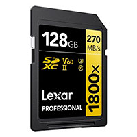 Lexar Professional 1800x SDXC Kort 128GB V60 (UHS-II)