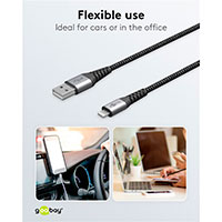 Lightning kabel MFi - 0,5m (Lightning/USB-A) Gr - Goobay