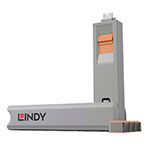 Lindy USB-C Port Blocker m/monterings ngle (4 stk) Orange