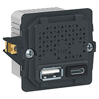 LK Fuga dobbelt 5V USB A+C lader (1 modul) u/afdkning