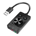 Logilink USB-A Lydkort m/Volumenkontrol (3x3,5mm)